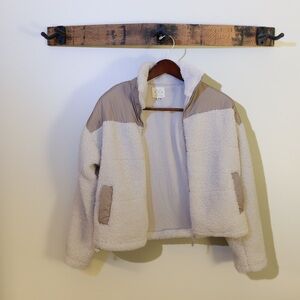 Thread & Supply Sherpa Puffer Jacket - Cream and Tan